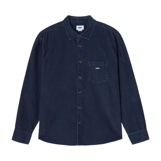 Obey Tommy Corduroy Longsleeve Shirt Night Sky