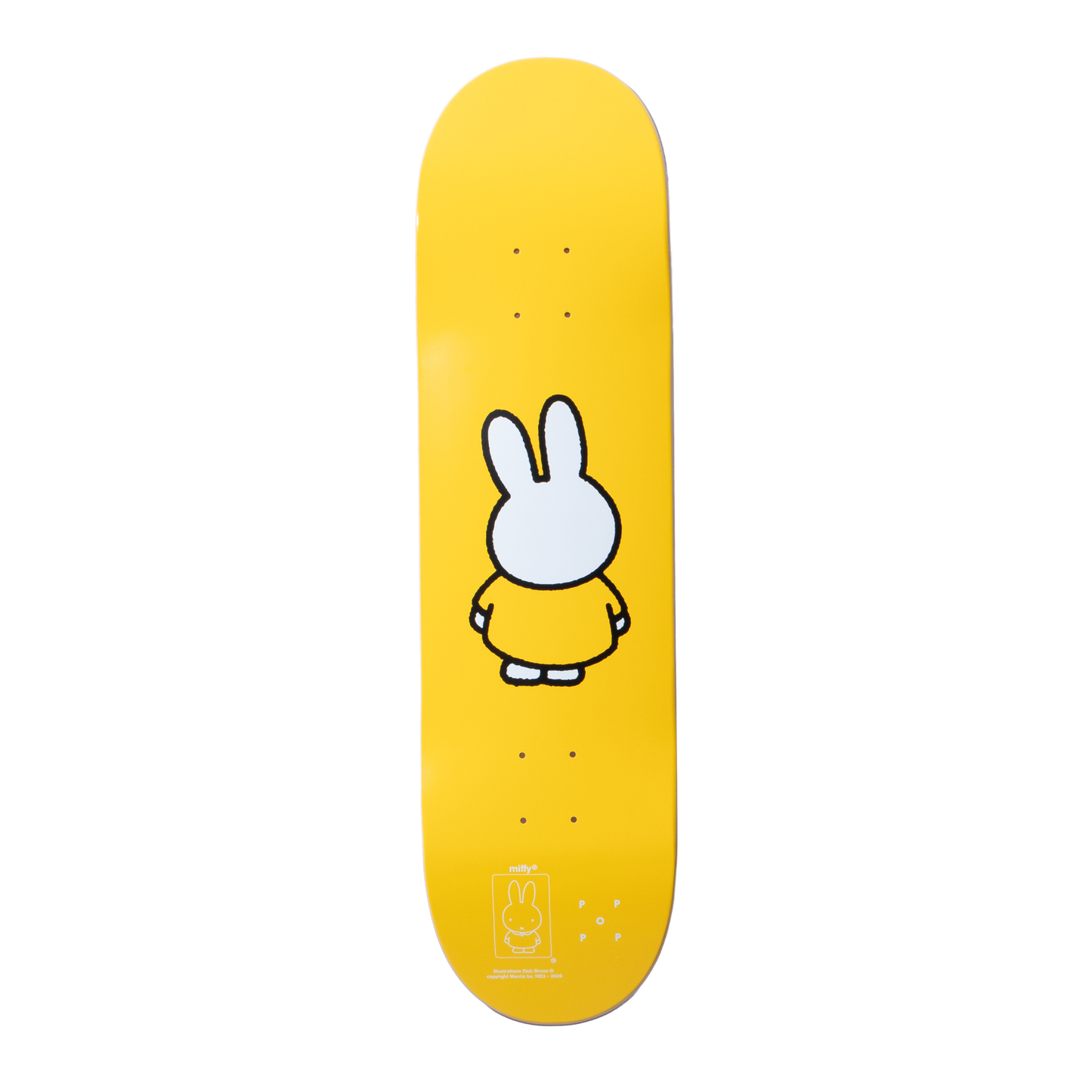 POP x Miffy BS Skateboard Deck 8.375 Yellow