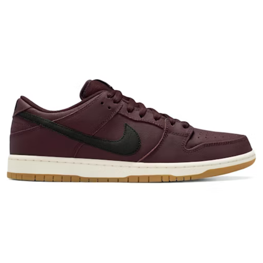 Nike SB Dunk Low Pro Iso Burgundy Crush/Black-Mystic Dates-Sail-Gum Lt Brown-Safety Orange