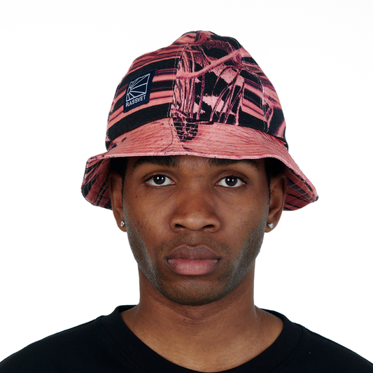 Rassvet Flower Print Denim Bucket Hat Pink