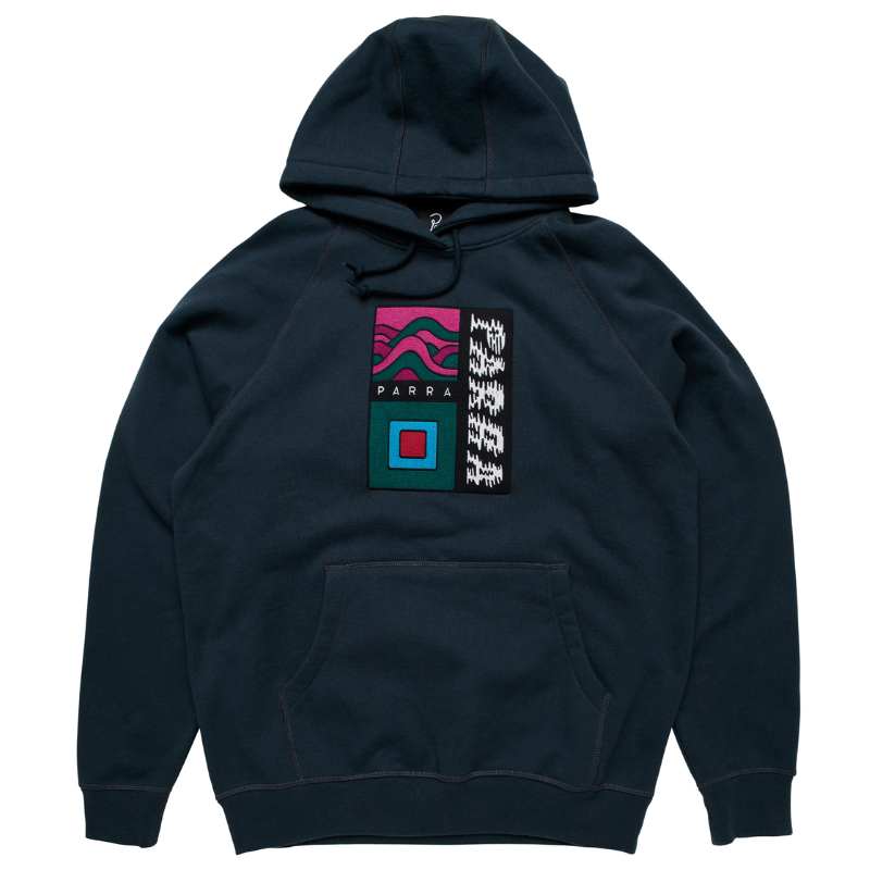 By Parra Wave Block Tremors Hoodie Navy Blue