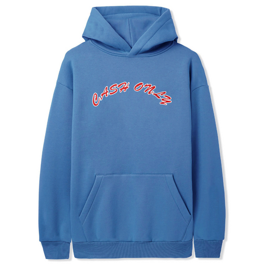 Cash Only Felt Applique Logo Hooded Sweater Lake