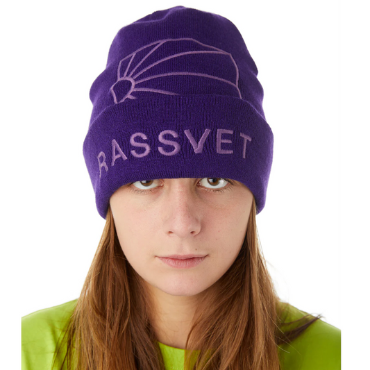 Rassvet Logo Knit Beanie Purple