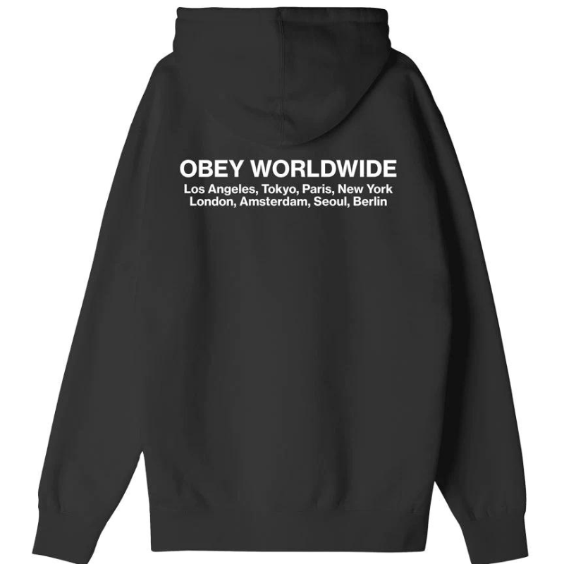 Obey Worldwide Cities Hooded Sweater Black