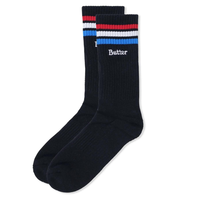 Butter Goods Stripe Socks Black