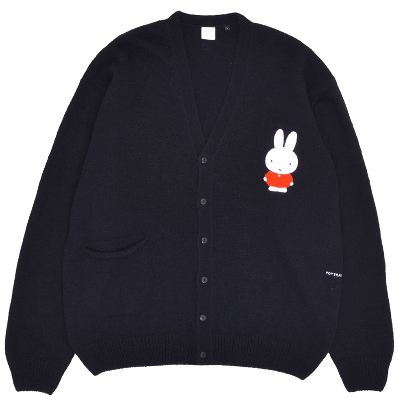 POP X Miffy Applique Knitted Cardigan Sweater Black – Sparky Online Store