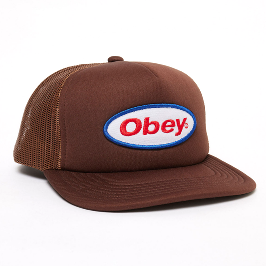 Obey Chisel Trucker Hat Brown