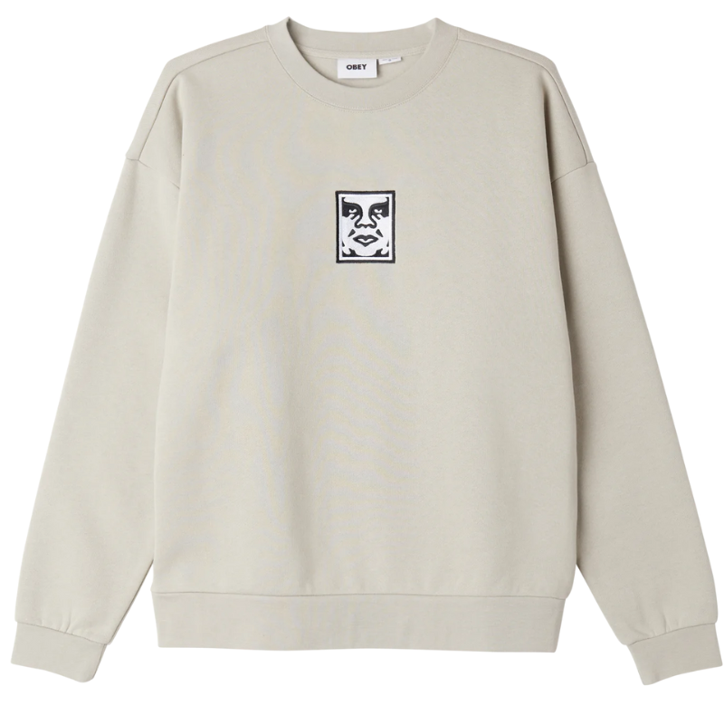 Obey Icon Extra Heavy Crewneck Sweater II Silver Grey