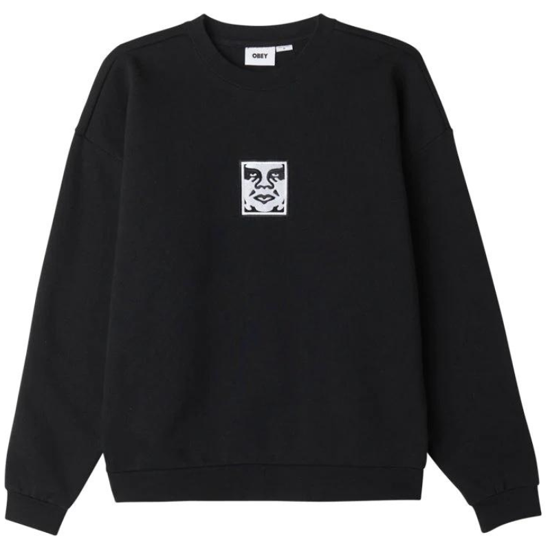 Obey Icon Extra Heavy Crewneck Sweater II Black