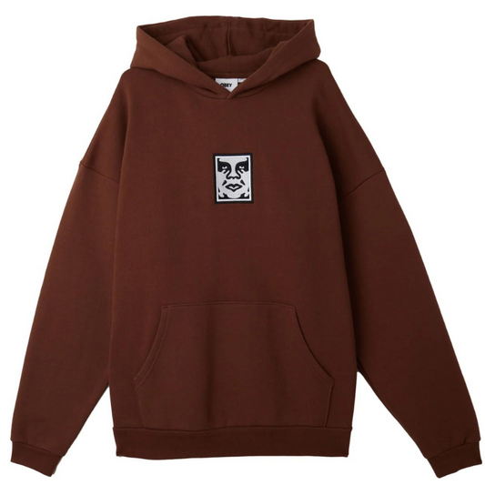 Obey Icon Extra Heavy Hooded Sweater II Sepia