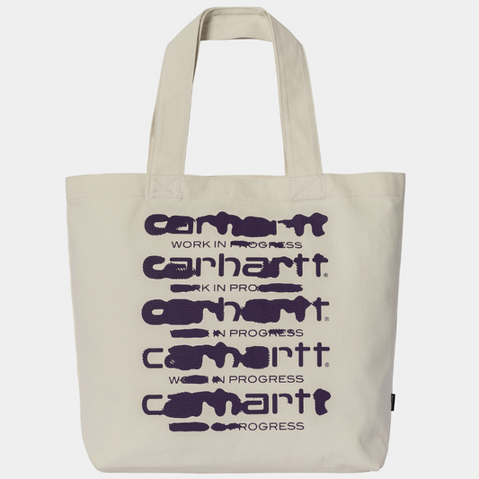 Carhartt WIP Canvas Graphic Tote Bag Large Ink Bleed Print Wax/Tyrian