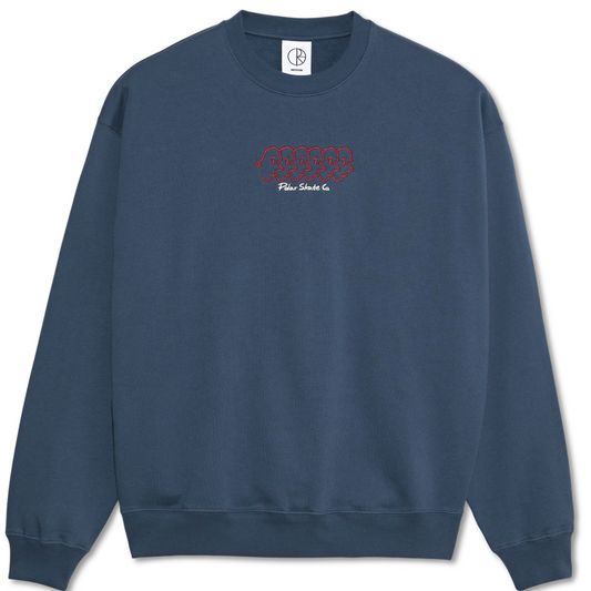 Polar Faces Dave Crewneck Sweater Grey Blue