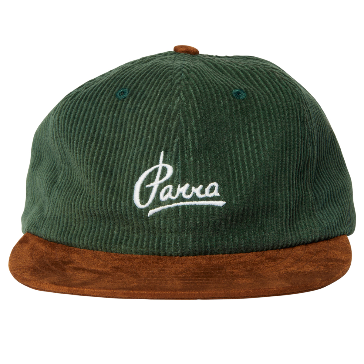 By Parra Painters Script Corduroy 6 Panel Hat Pinegreen