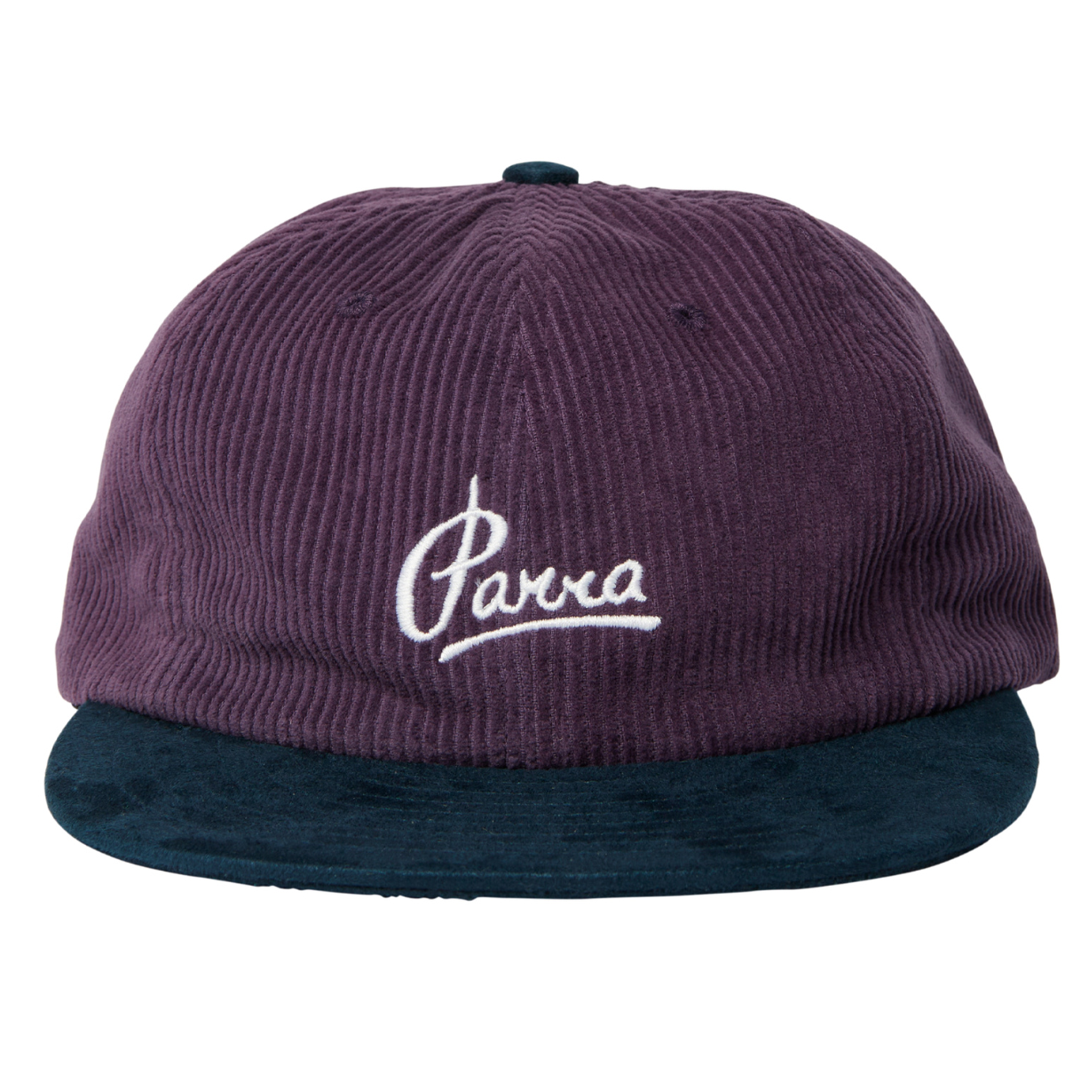 By Parra Painters Script Corduroy 6 Panel Hat Purple