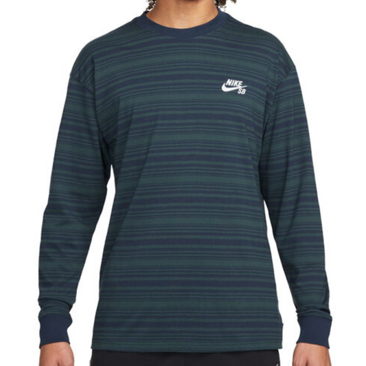 Nike SB Stripe Longsleeve T-Shirt Midnight Navy/Deep Jungle
