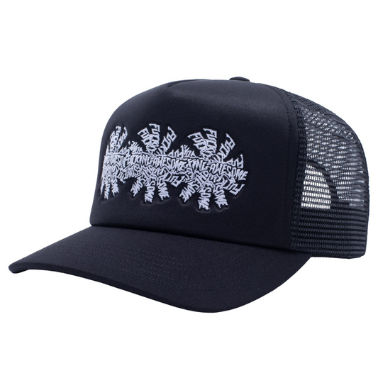 Fucking Awesome Three Sprial Trucker Hat Black
