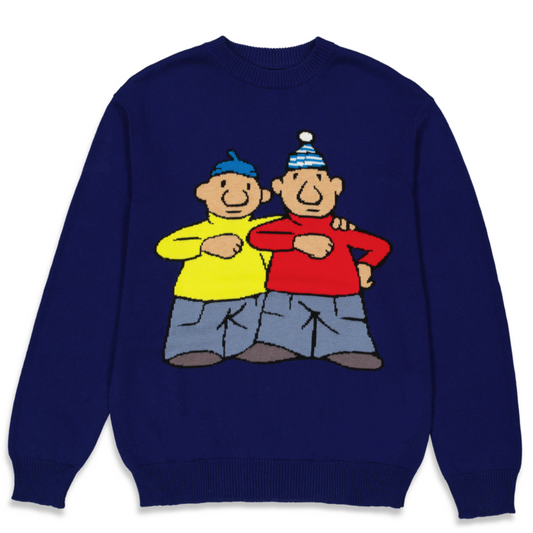 Loose x Pat & Mat Intarsia Knitted Sweater Navy Blue