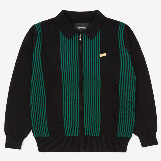 Fucking Awesome Zip Polo Sweater Black/Green