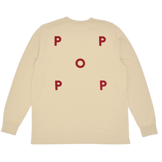 POP Logo Longsleeve T-Shirt White Pepper/Rio Red