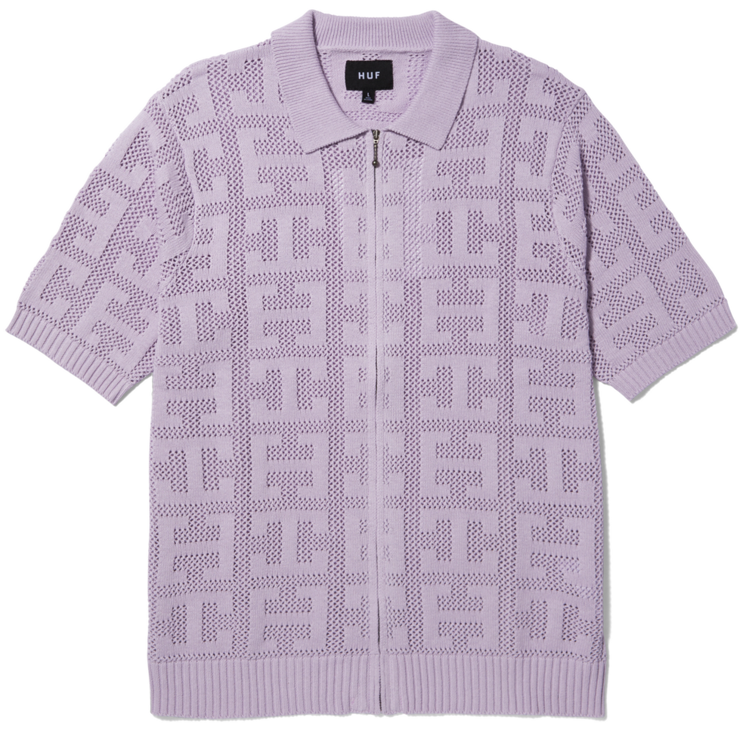 HUF Monogram Jacquard Zip Sweater Lavender