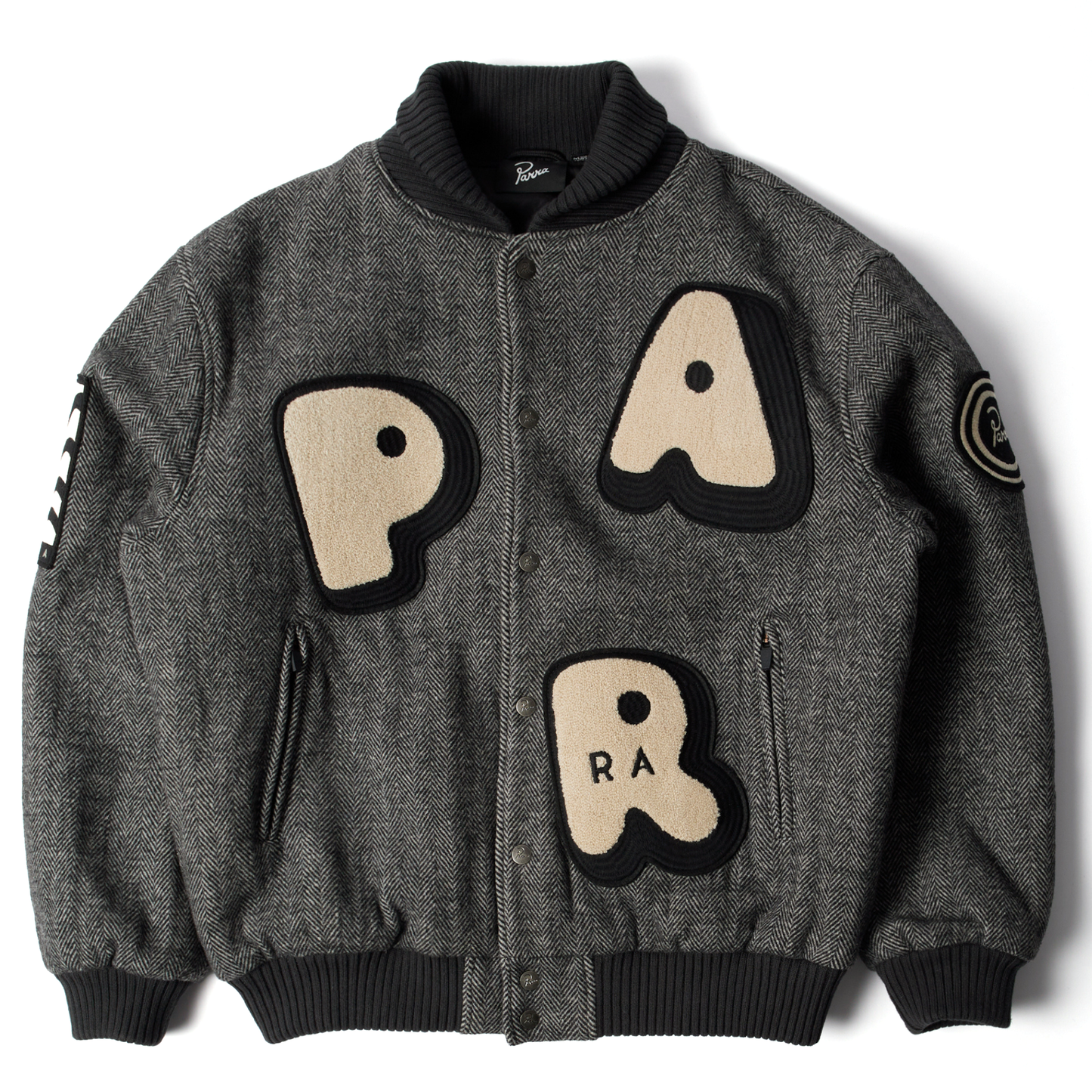 By Parra Rounded PAR Varsity Jacket Dark Grey