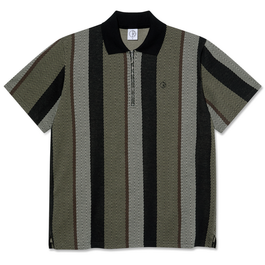 Polar Herringbone Jacques Polo Shirt Khaki Green