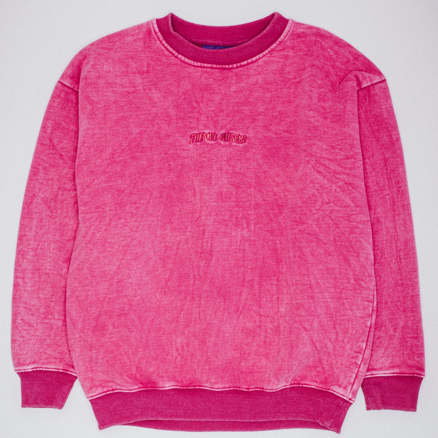 Fucking Awesome Little Stamp Snow Wash Sweater Magenta