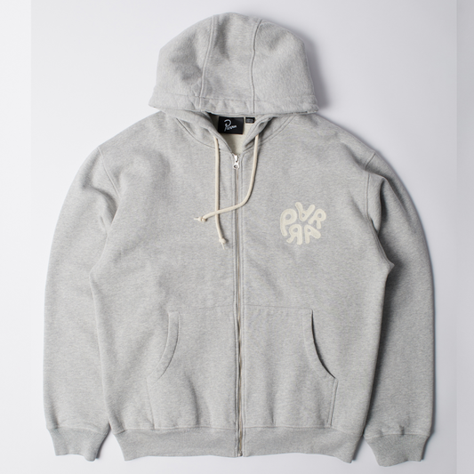 By Parra 1976 Logo Zip Hooded Sweater Heather Grey