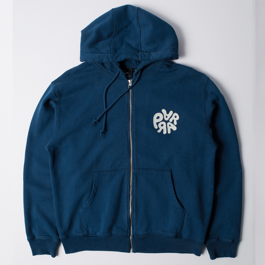 By Parra 1976 Logo Zip Hooded Sweater Blue