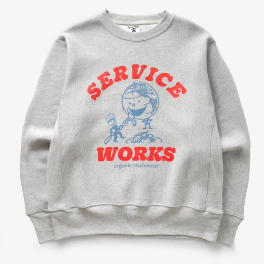 Service Works Organic Chefswear Crewneck Sweater Marl Grey