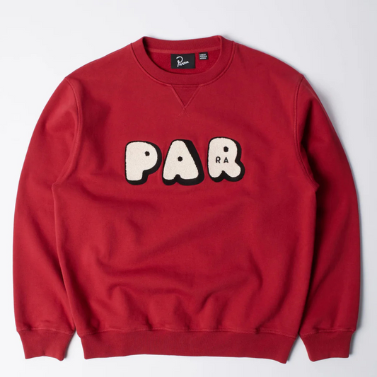 By Parra Rounded PAR Crewneck Sweater Ruby Red