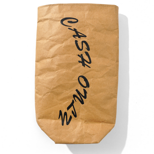 Cash Only Tyvek Brown Paper Bag