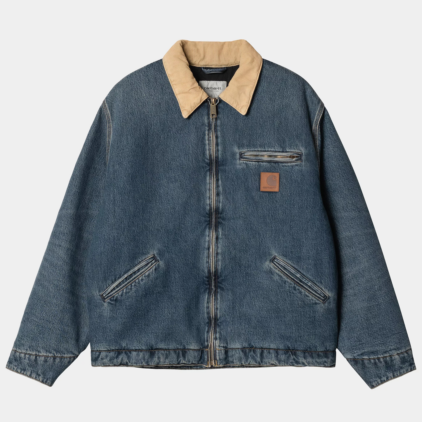 Carhartt WIP OG Detroit Jacket Blue/Dusty H Brown Worn Used Wash