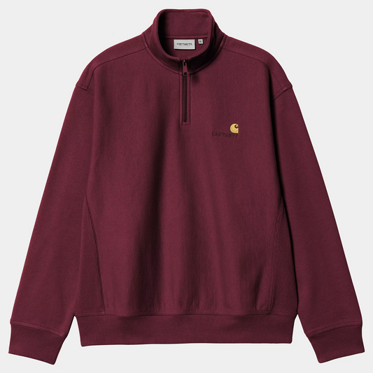 Carhartt WIP Half Zip American Script Sweater Malbec