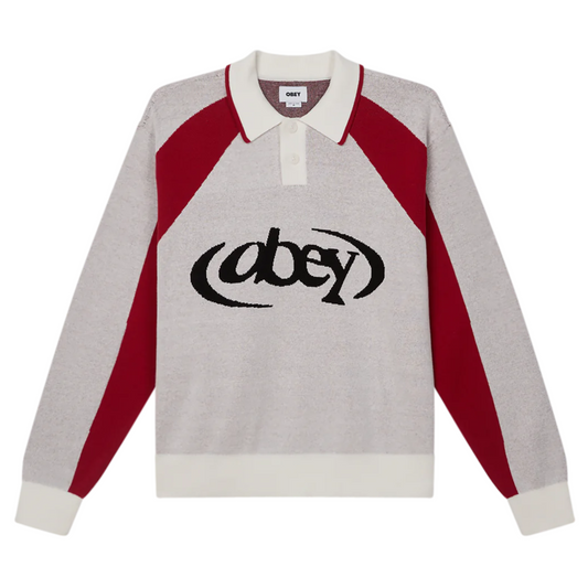 Obey Soccer Polo Sweater White