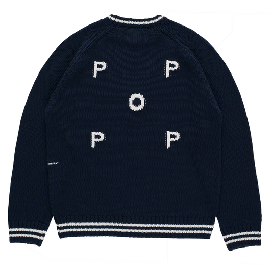 POP Knitted Logo Crewneck Navy