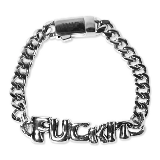 HUF Fuck It Warped Id Bracelet Silver