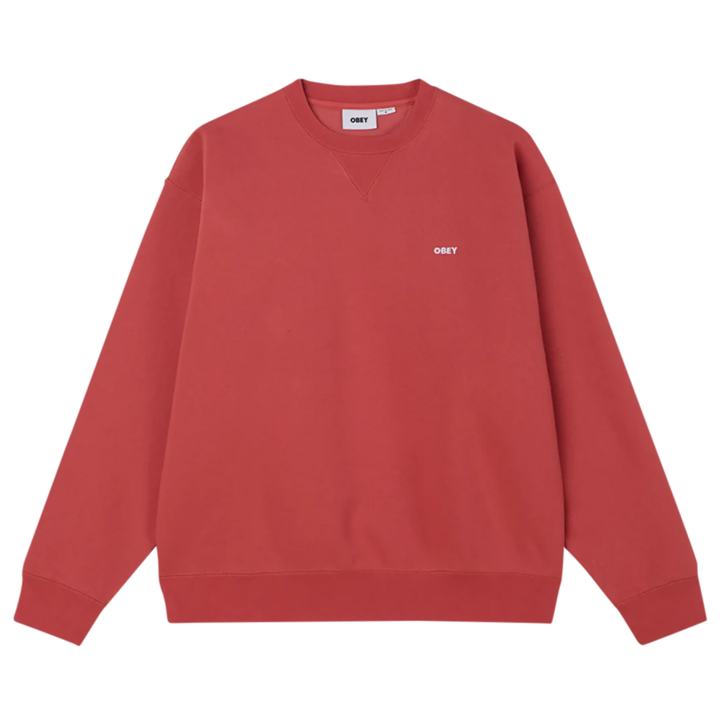 Obey Established Works Bold Crewneck Sweater II Mineral Red