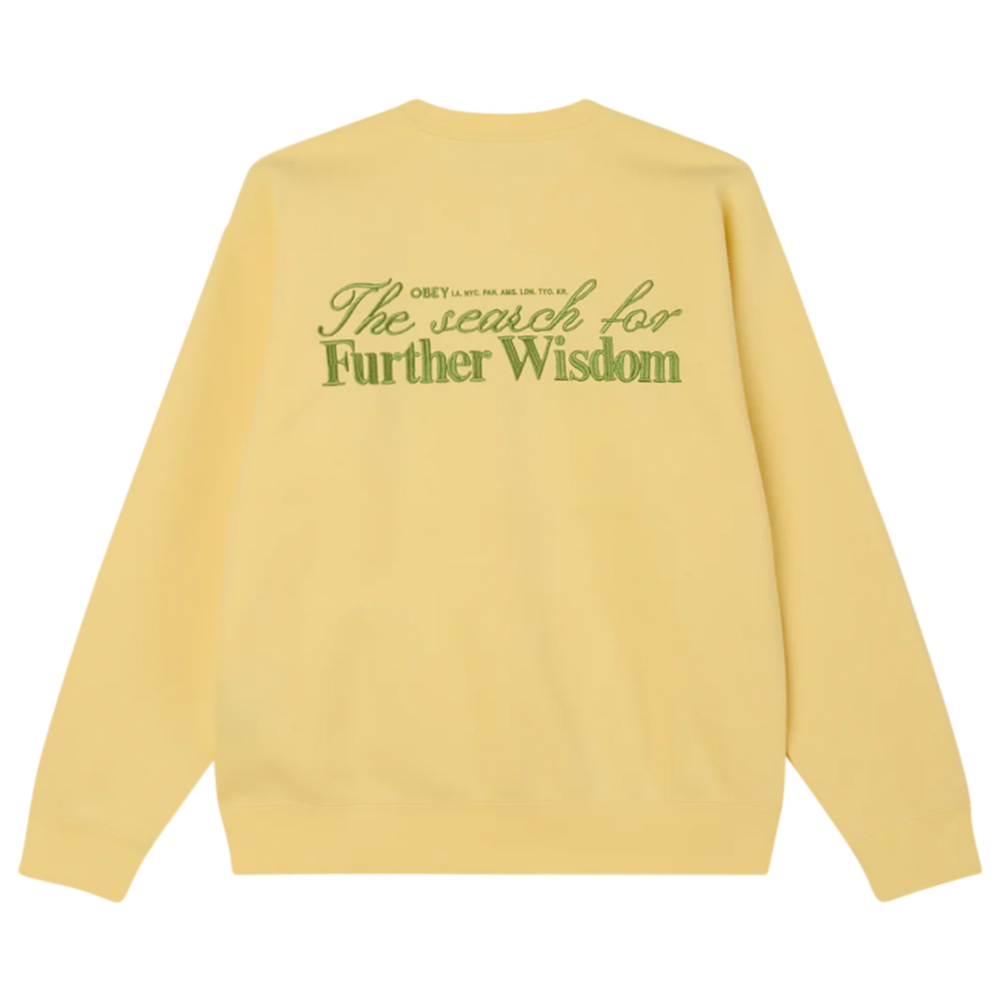 Obey Further Wisdom Crewneck Sweater Pale Banana