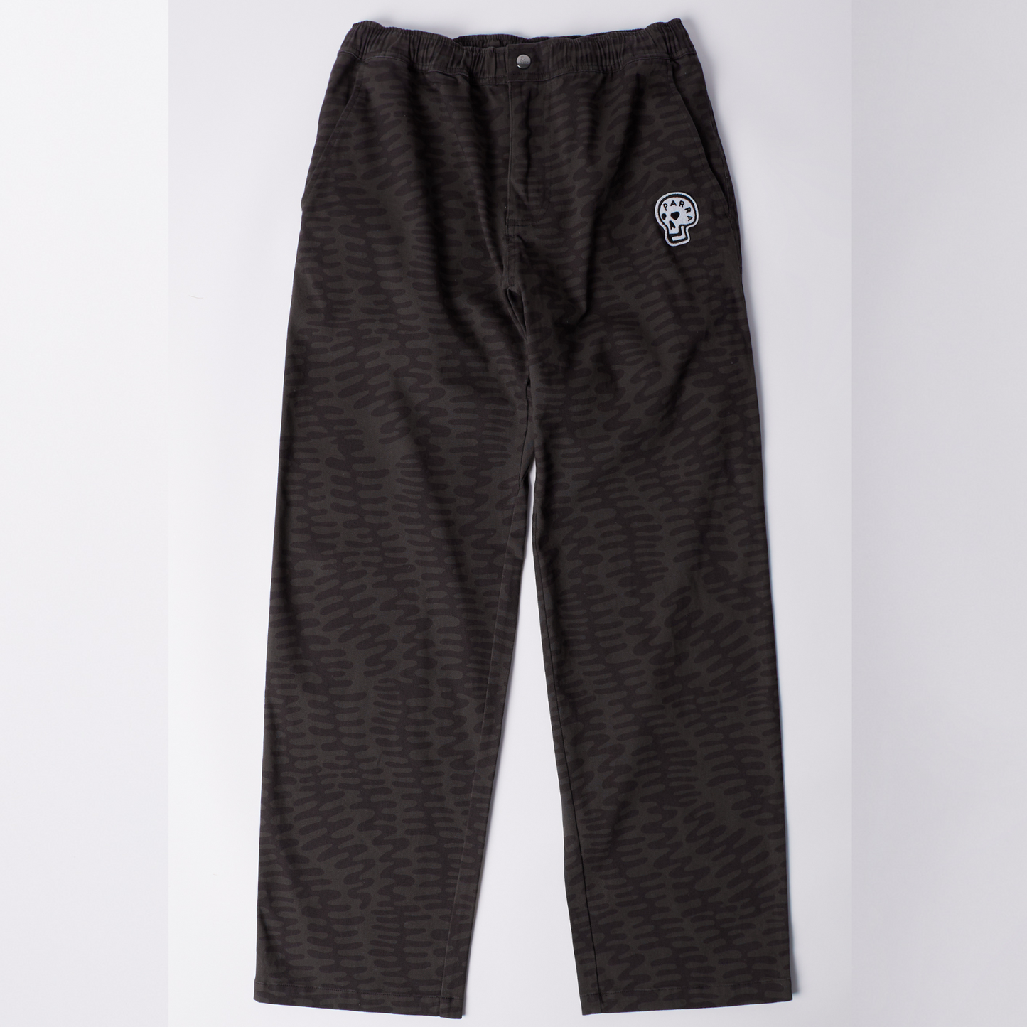 By Parra Stitched Skull Pants Washed Grey