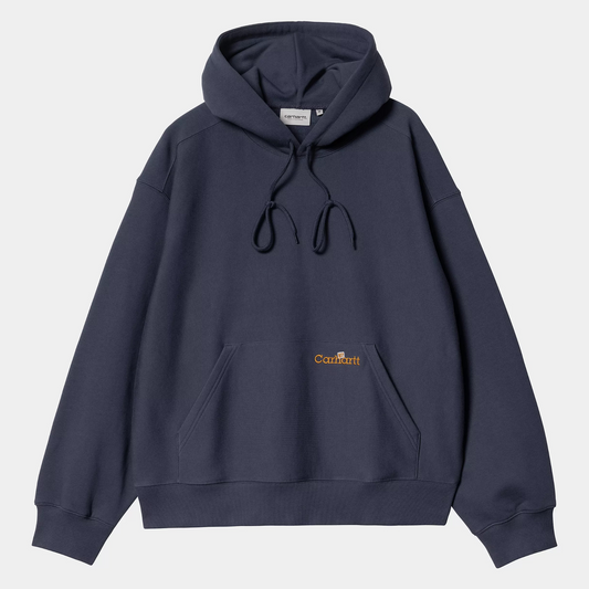 Carhartt WIP Label Script Hooded Sweater Blue