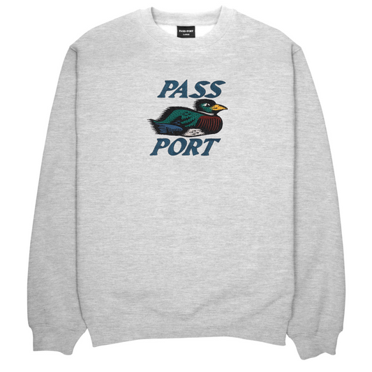 Pass Port Fast Duck Crewneck Sweater Ash