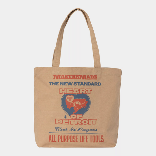 Carhartt WIP Canvas Graphic Tote Bag Arcan Print Dusty H Brown