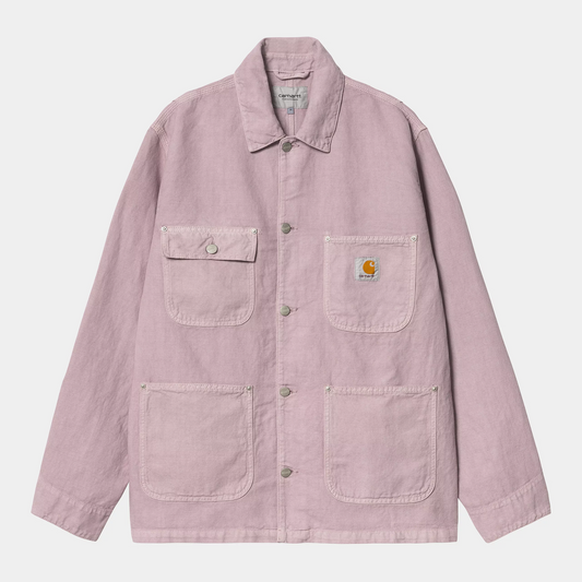 Carhartt WIP Walter Chore Coat Pink Fog Garment Dyed