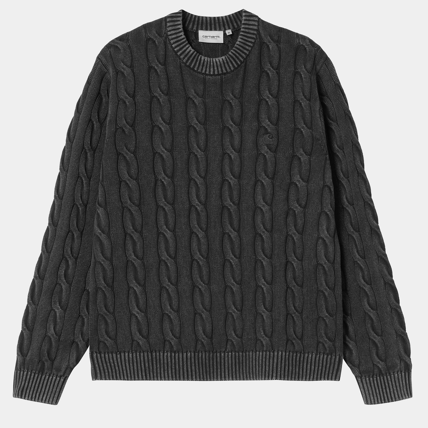 Carhartt WIP Carter Sweater Black Garment Dyed