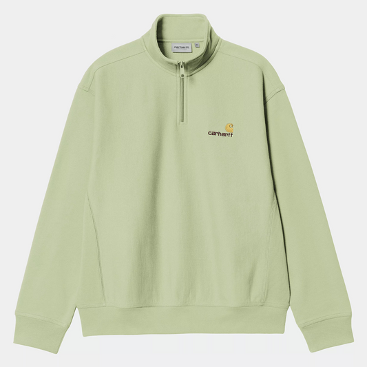 Carhartt WIP Half Zip American Script Sweater Pale Olive