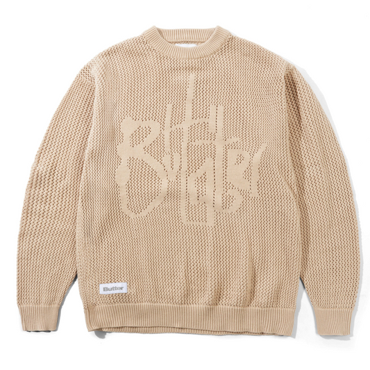 Butter Goods Scribble Knit Sweater Cream
