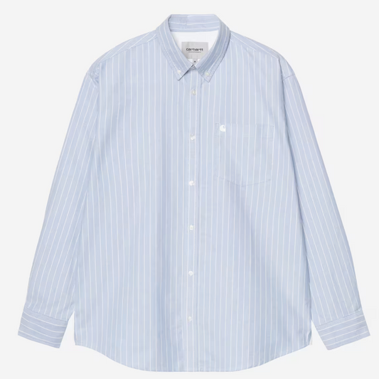Carhartt WIP Cassel Longsleeve Shirt Cassel Stripe Bleach/White