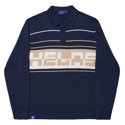 Helas Pulo Polo Longsleeve Knit Sweater Navy