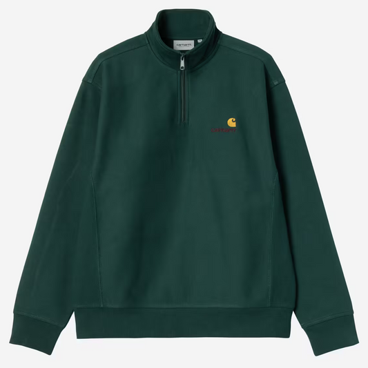 Carhartt WIP Half Zip American Script Sweater Dark Fir